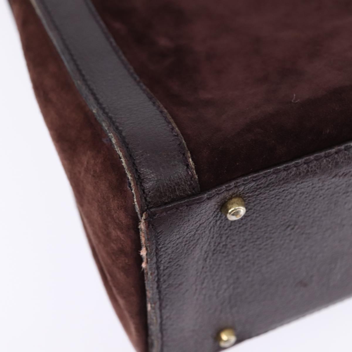 GUCCI Diana Bamboo Hand Bag Leather Suede Brown Gold 002 1095 0260 Auth bs30218