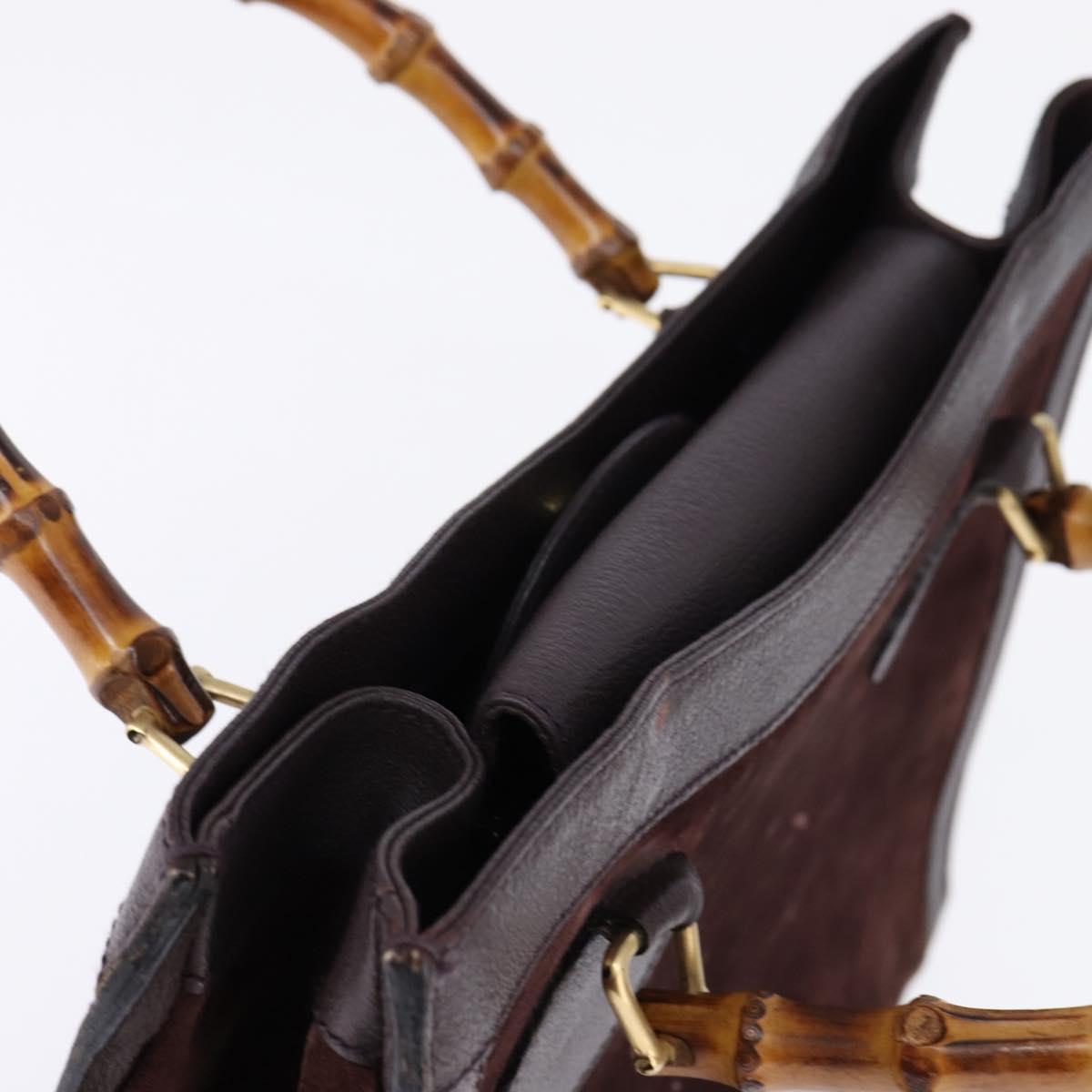 GUCCI Diana Bamboo Hand Bag Leather Suede Brown Gold 002 1095 0260 Auth bs30218