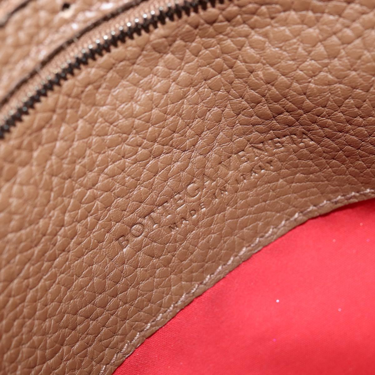 BOTTEGA VENETA Shoulder Bag Punching leather Brown Gold Auth bs30220