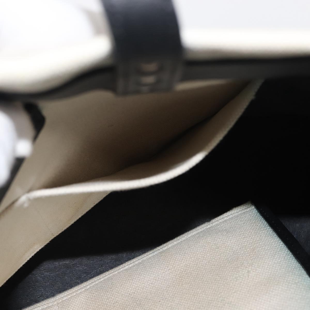 VALENTINO Studs Tote Bag Canvas White Silver Auth bs30222