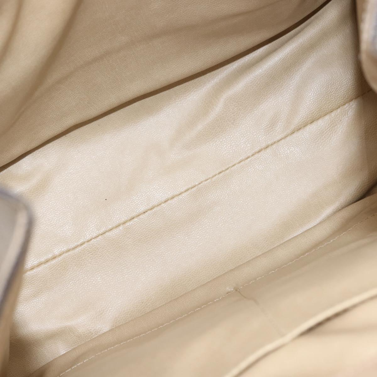 CELINE Shoulder Bag Leather Beige Gold Auth bs30225