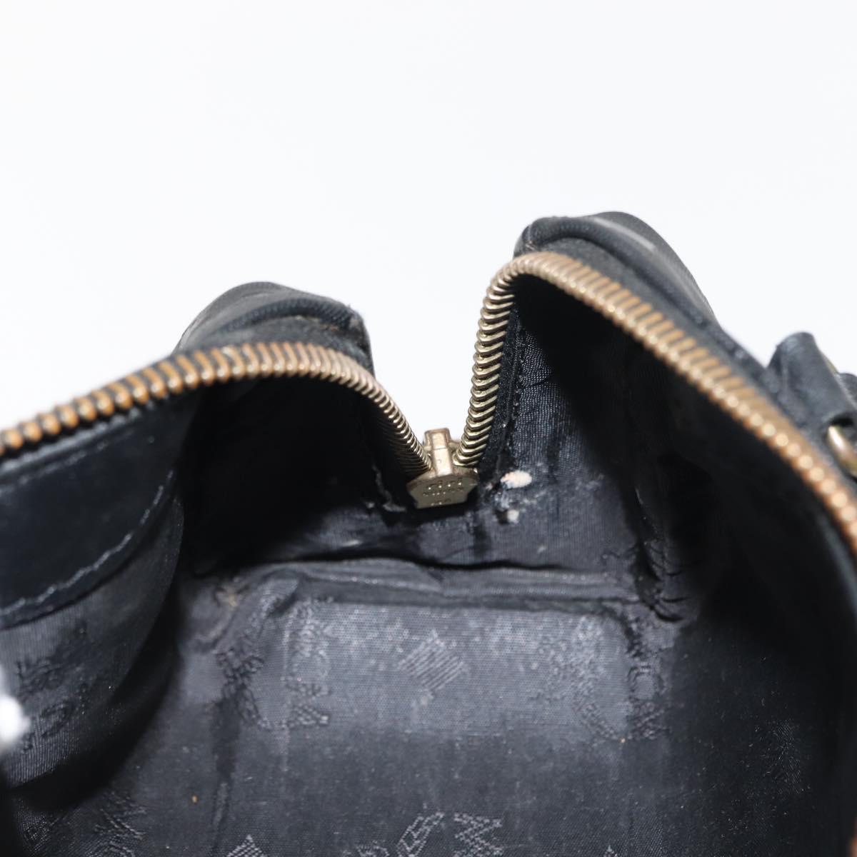 MCM Vicetos Logogram Mini Hand Bag PVC Leather Black Gold Auth bs30228