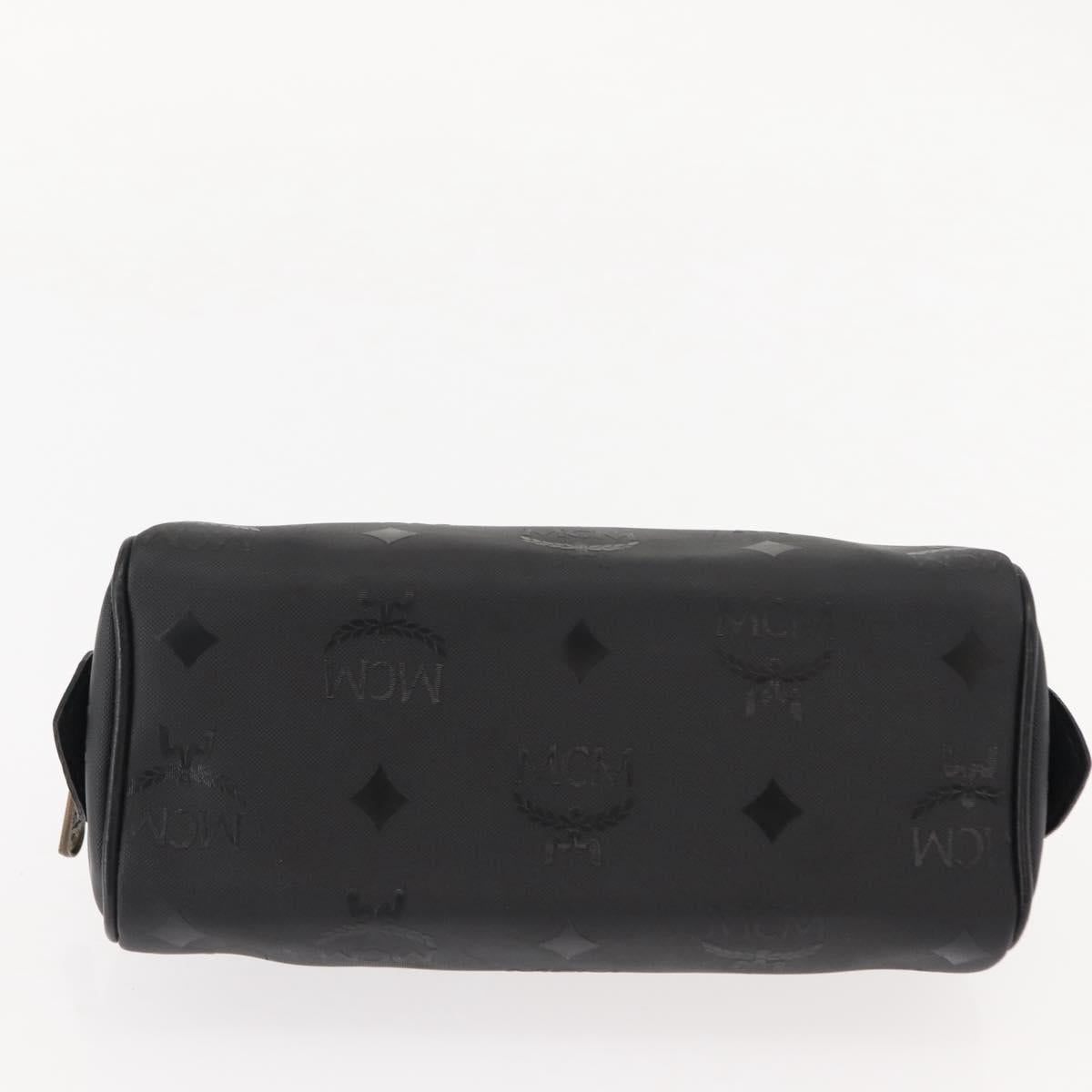 MCM Vicetos Logogram Mini Hand Bag PVC Leather Black Gold Auth bs30228