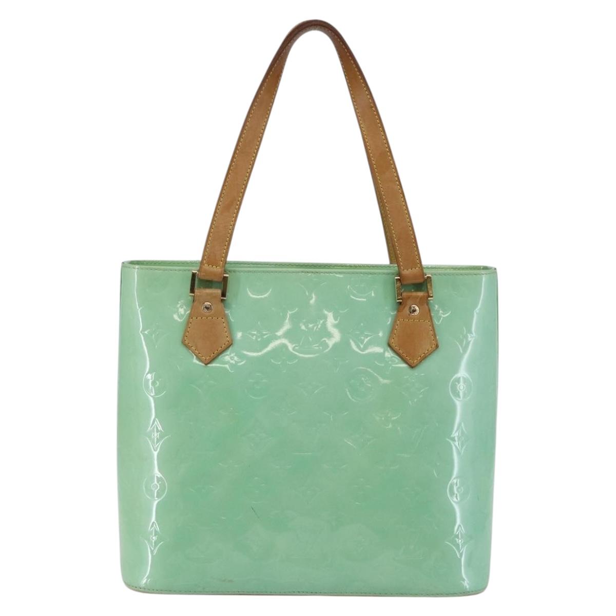 LOUIS VUITTON Monogram Vernis Houston Hand Bag Peppermint M91303 LV Auth bs30229