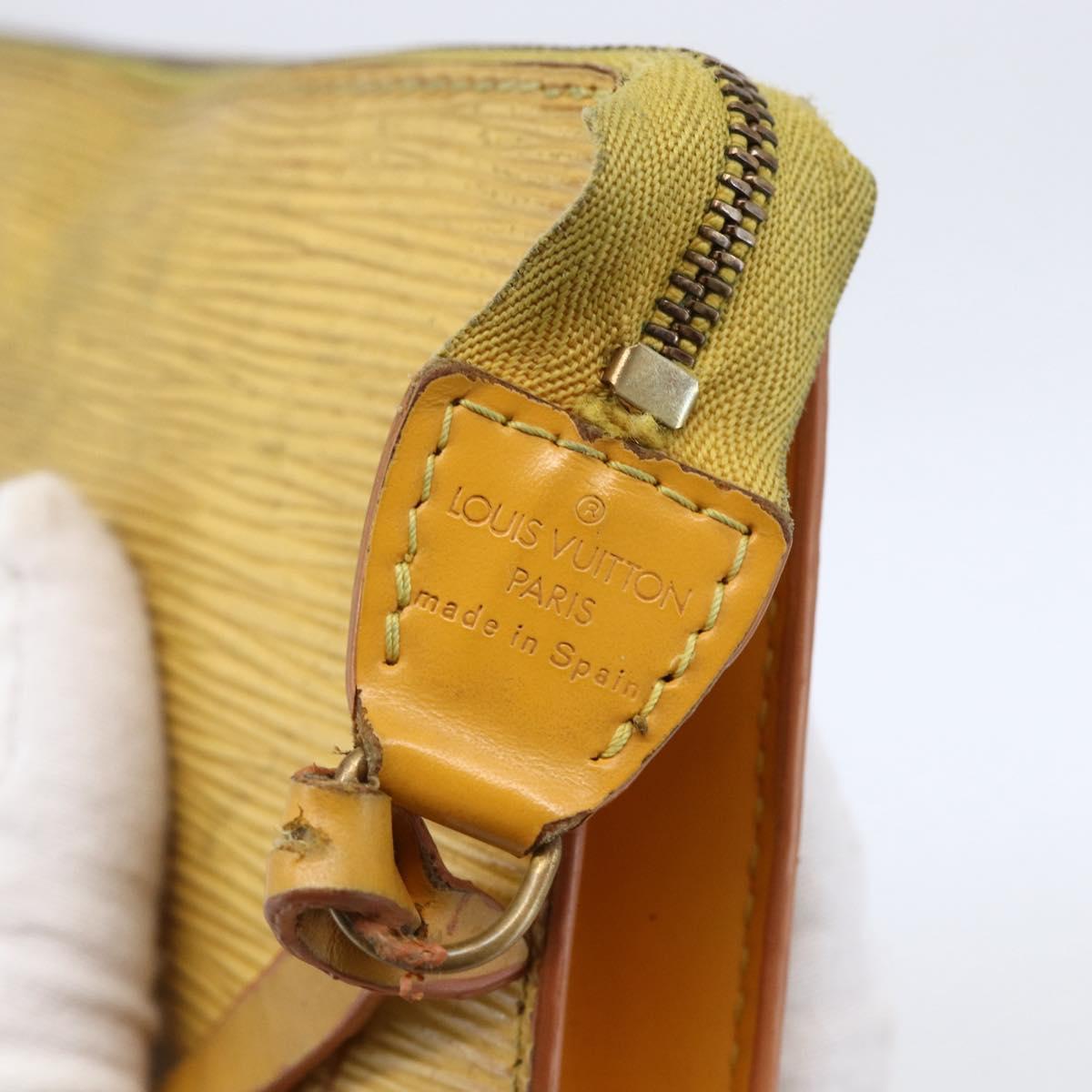 LOUIS VUITTON Epi Pochette Accessoires Pouch Yellow M52989 LV Auth bs30233