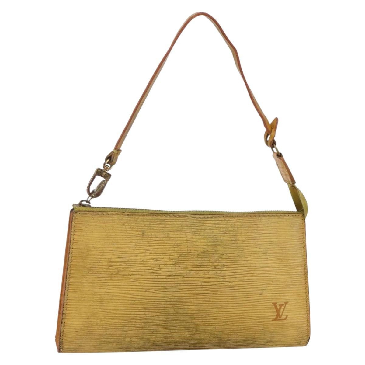 LOUIS VUITTON Epi Pochette Accessoires Pouch Yellow M52989 LV Auth bs30233