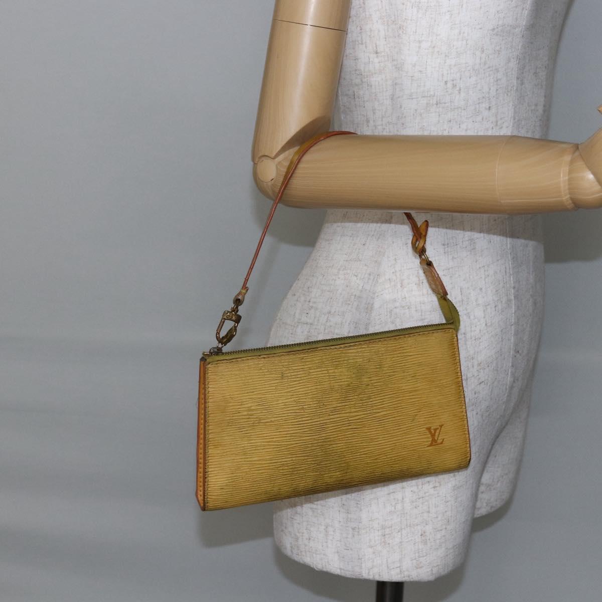 LOUIS VUITTON Epi Pochette Accessoires Pouch Yellow M52989 LV Auth bs30233