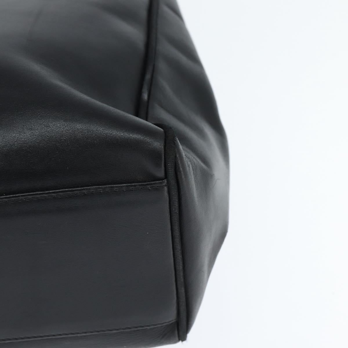 Salvatore Ferragamo Vala Tote Bag Leather Black Gold Auth bs30236