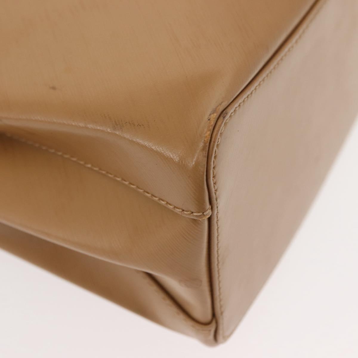 CARTIER Trinity Hand Bag Leather Beige Gold Auth bs30237