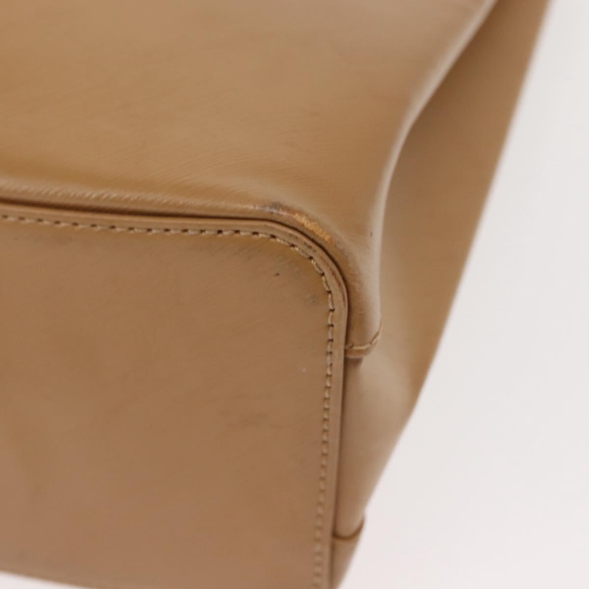 CARTIER Trinity Hand Bag Leather Beige Gold Auth bs30237