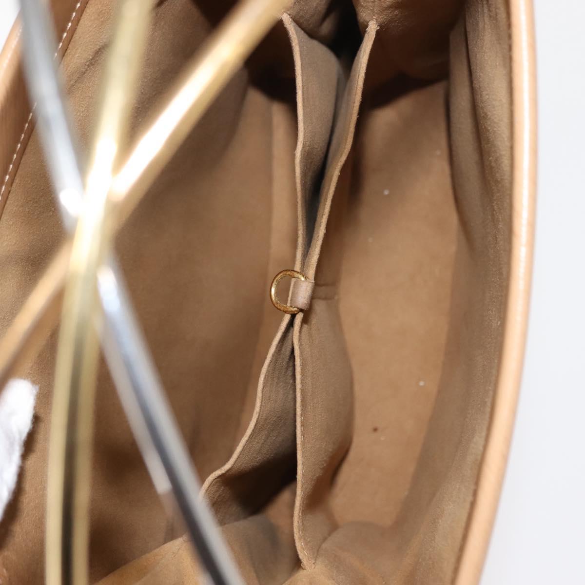 CARTIER Trinity Hand Bag Leather Beige Gold Auth bs30237