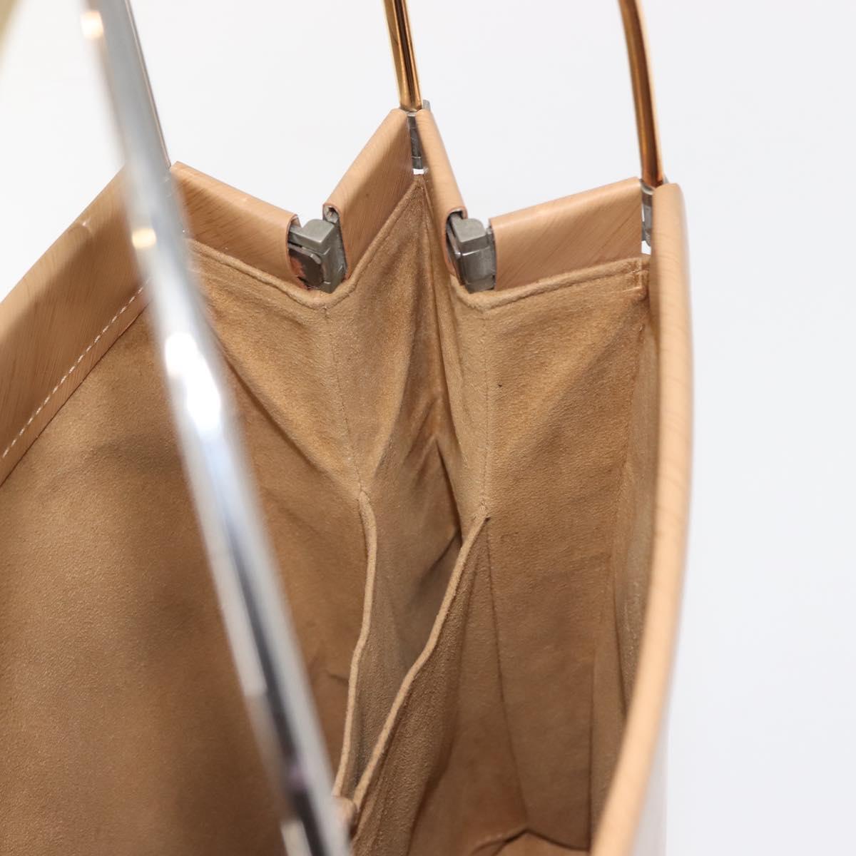 CARTIER Trinity Hand Bag Leather Beige Gold Auth bs30237