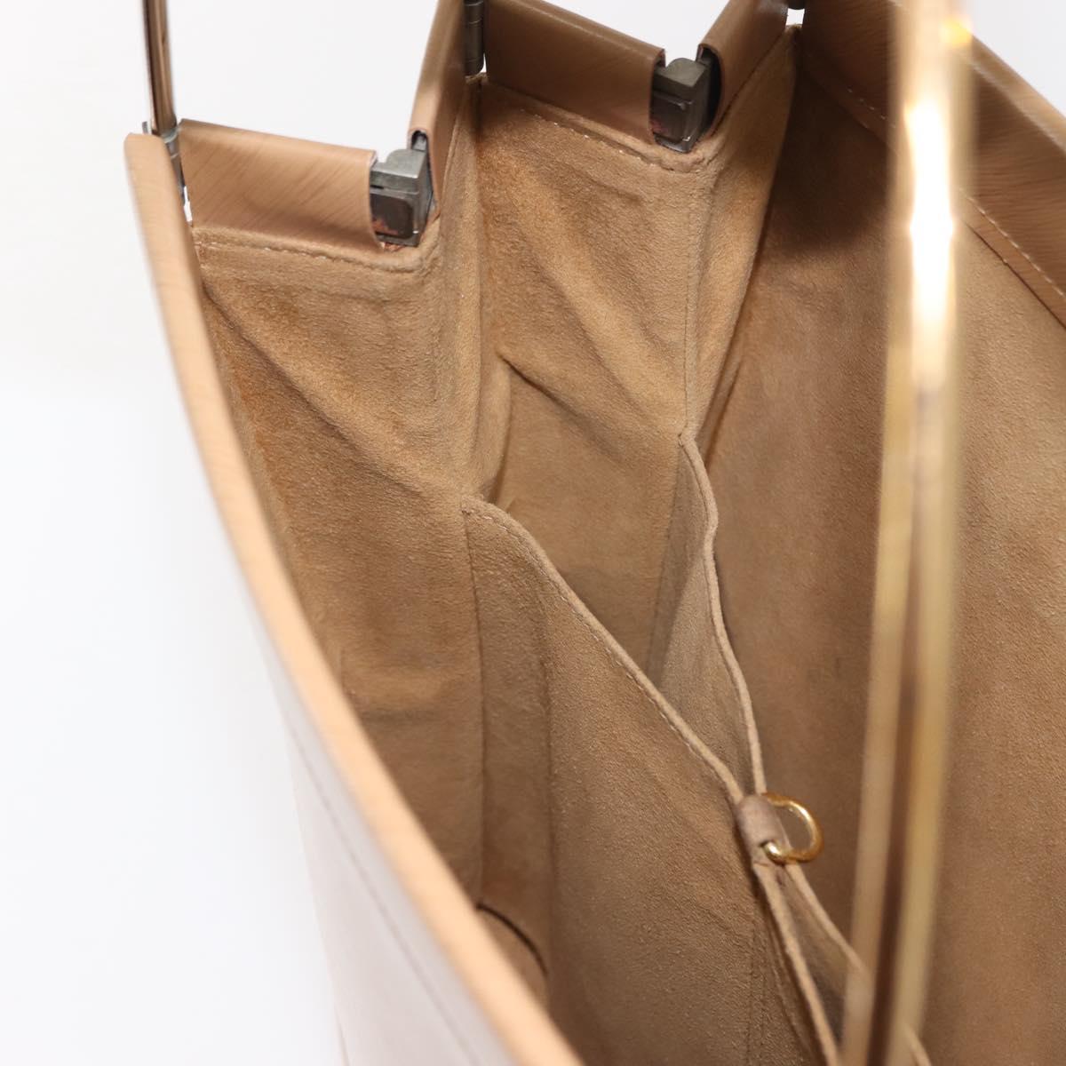 CARTIER Trinity Hand Bag Leather Beige Gold Auth bs30237