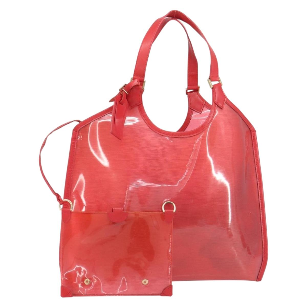 LOUIS VUITTON Epi Plage Via Hand Bag Vinyl Red Grenadine M92152 LV Auth bs30243