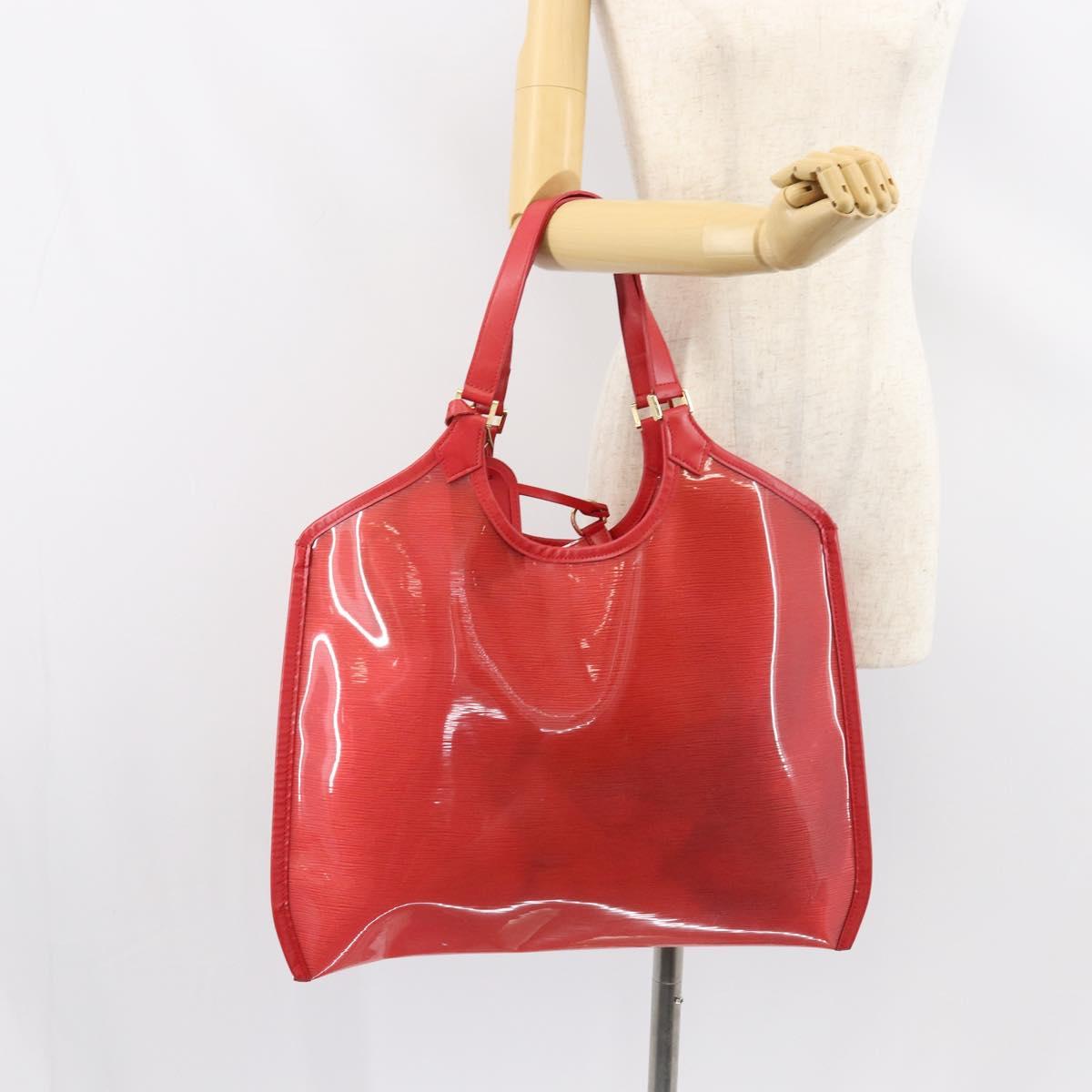 LOUIS VUITTON Epi Plage Via Hand Bag Vinyl Red Grenadine M92152 LV Auth bs30243