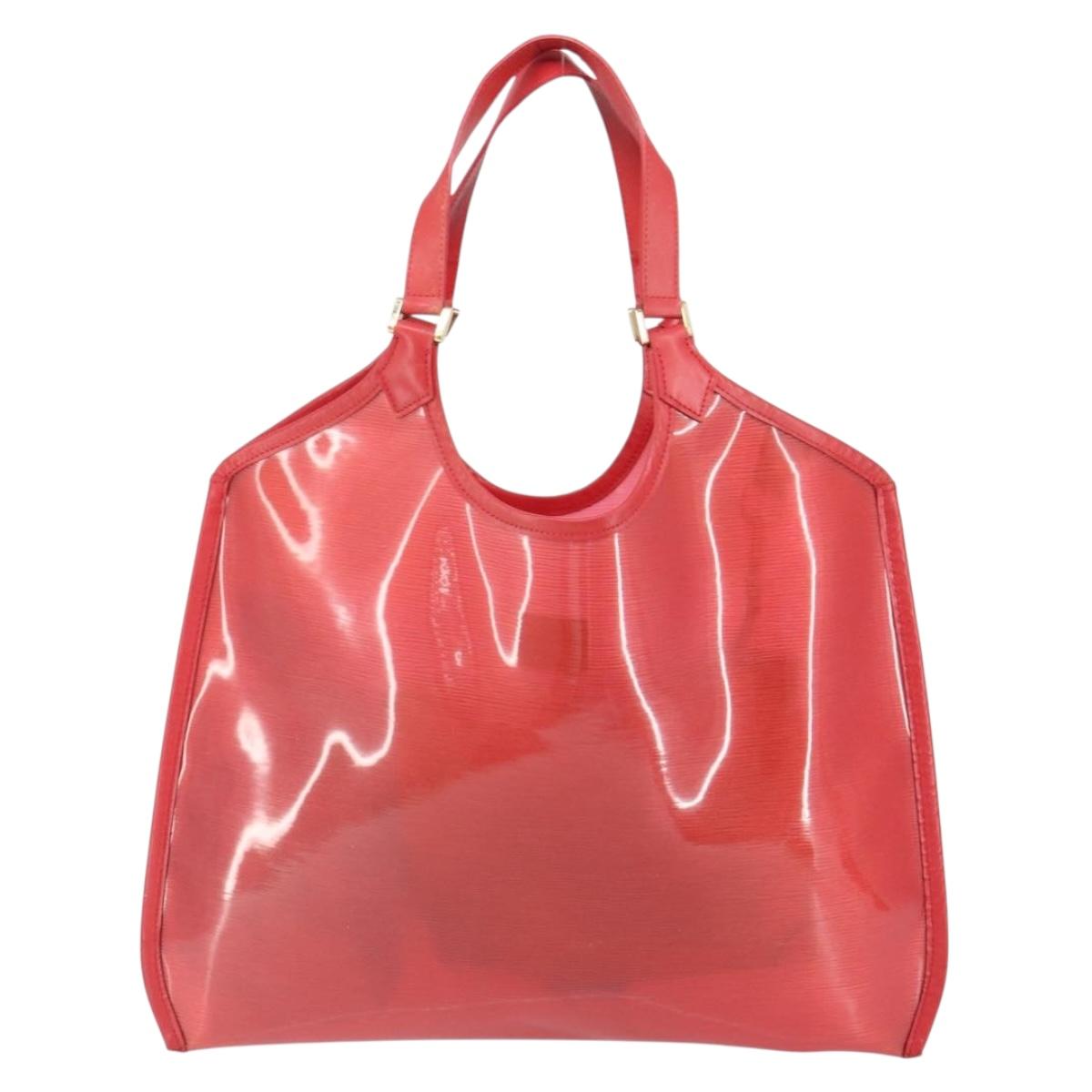 LOUIS VUITTON Epi Plage Via Hand Bag Vinyl Red Grenadine M92152 LV Auth bs30243