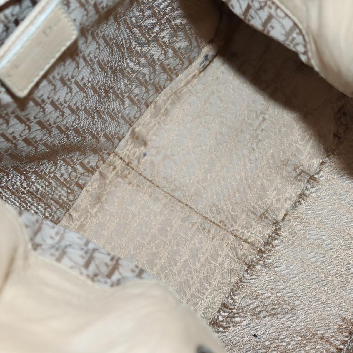 Christian Dior Canage Shoulder Bag Nylon Beige Auth bs30247