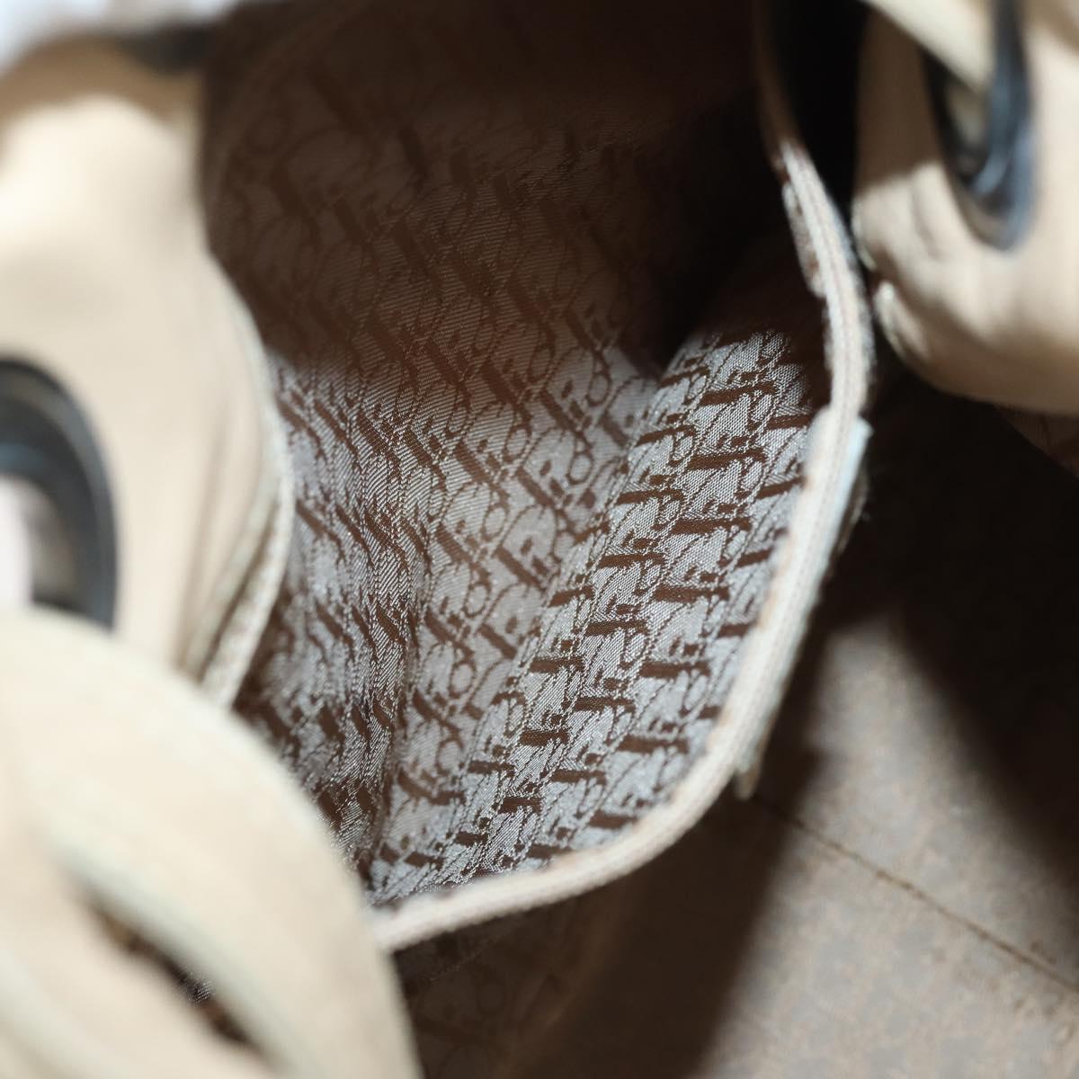 Christian Dior Canage Shoulder Bag Nylon Beige Auth bs30247