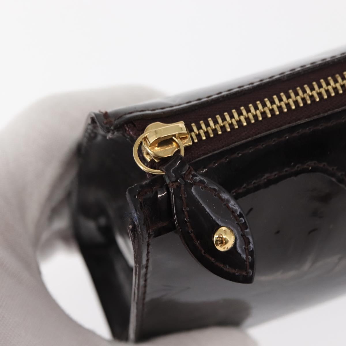 LOUIS VUITTON Monogram Vernis Trousse Pouch Amarante M93565 LV Auth bs30248