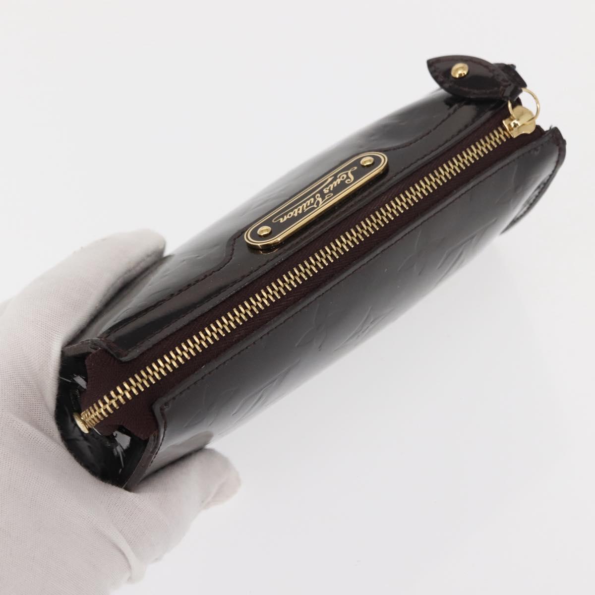 LOUIS VUITTON Monogram Vernis Trousse Pouch Amarante M93565 LV Auth bs30248