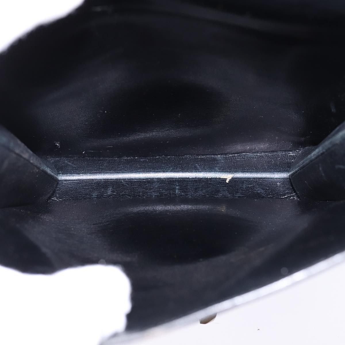 HERMES Sac Adepeche Shoulder Bag Leather Black Gold Auth bs30251