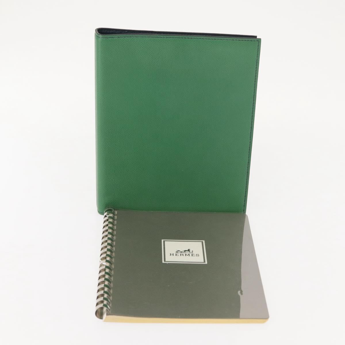 HERMES Note Planner Leather Green Auth bs30254