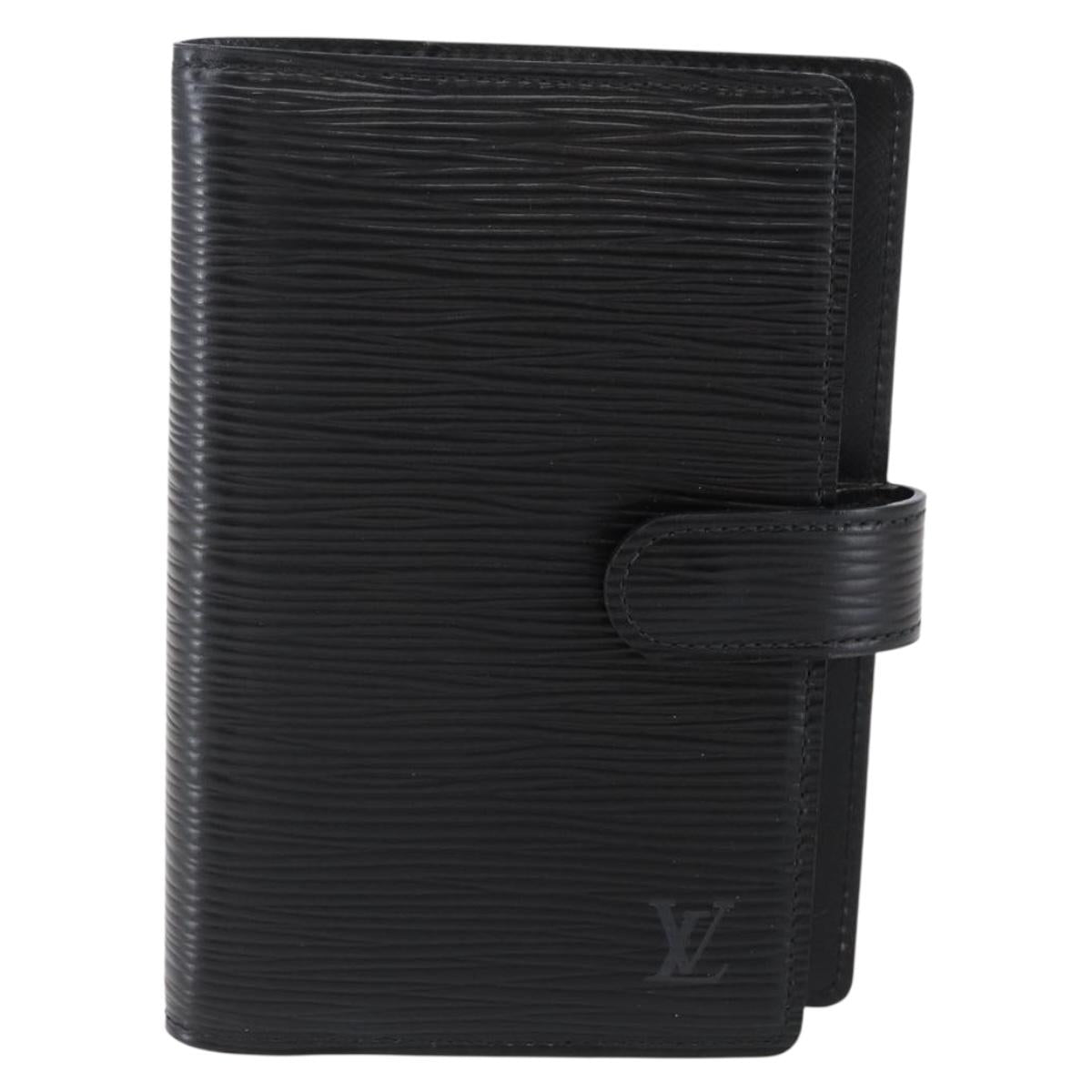 LOUIS VUITTON Epi Agenda PM Day Planner Cover Black R20092 LV Auth bs30258