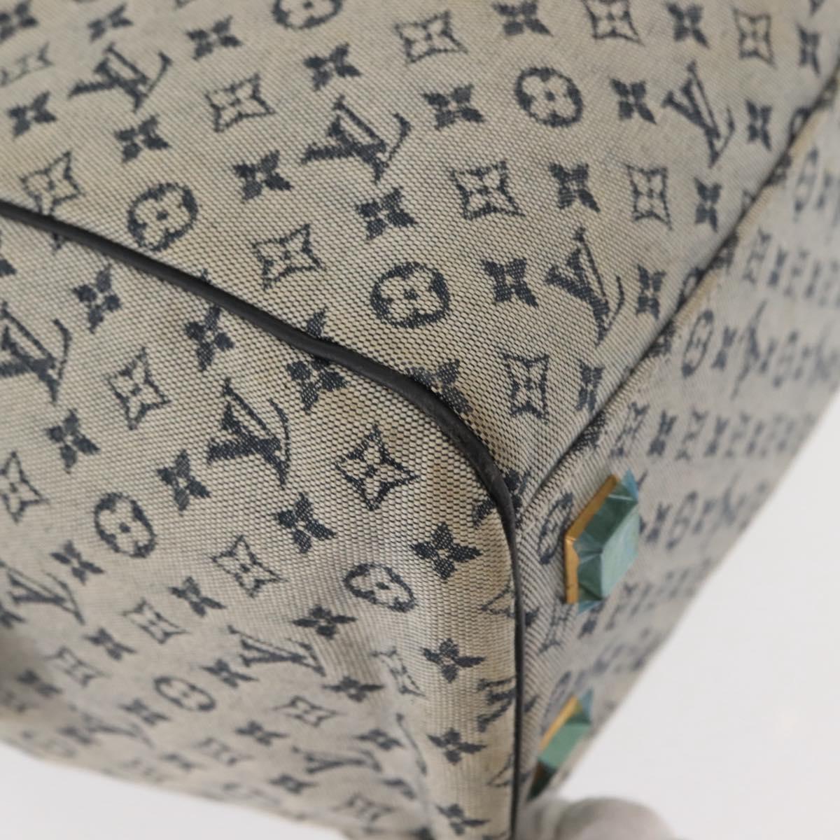 LOUIS VUITTON Monogram Mini Josephine GM Hand Bag Navy M92211 LV Auth bs30259