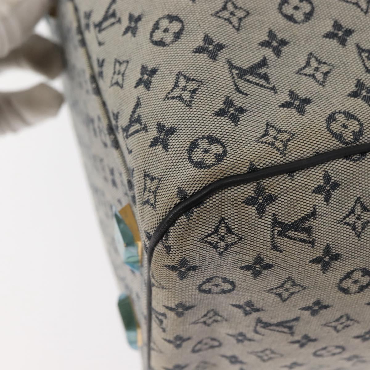 LOUIS VUITTON Monogram Mini Josephine GM Hand Bag Navy M92211 LV Auth bs30259