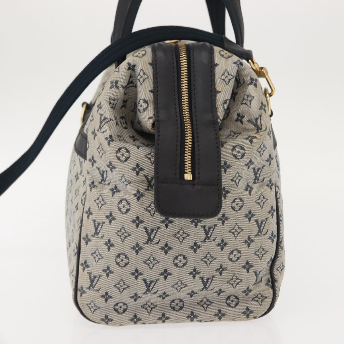 LOUIS VUITTON Monogram Mini Josephine GM Hand Bag Navy M92211 LV Auth bs30259