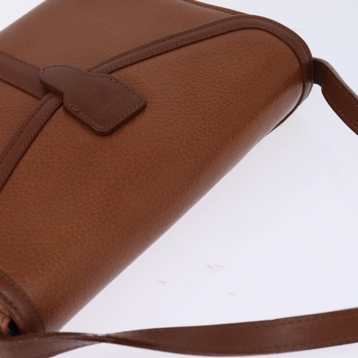 Burberrys Nova Check Shoulder Bag Leather Brown Gold Auth bs30266