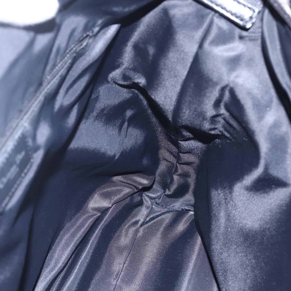 Christian Dior Trotter Canvas Shoulder Bag Black Silver Auth bs30270