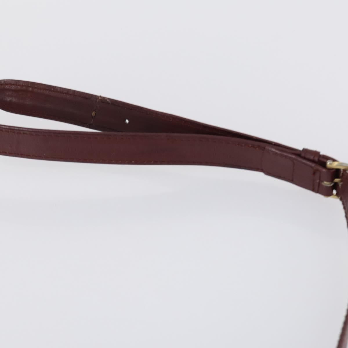 CARTIER Must Line Shoulder Bag Leather 2Set Bordeaux Auth bs30274