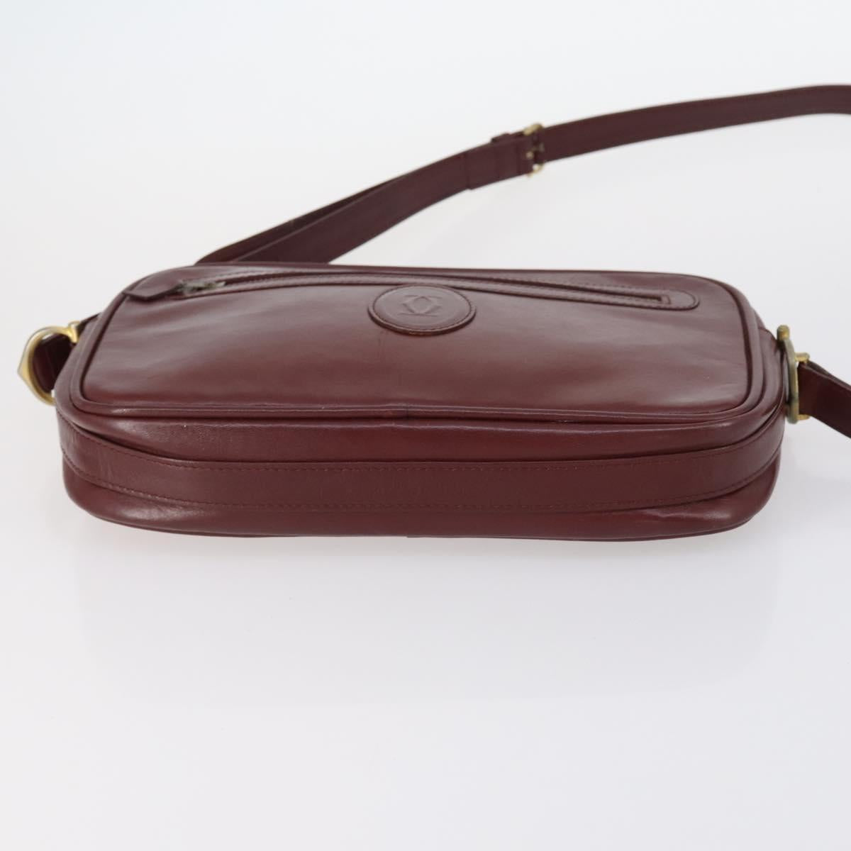 CARTIER Must Line Shoulder Bag Leather 2Set Bordeaux Auth bs30274