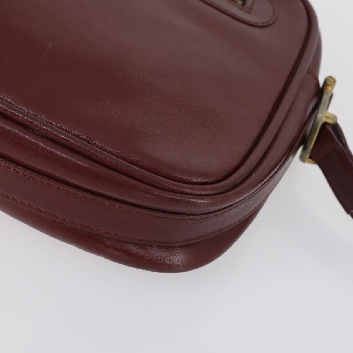 CARTIER Must Line Shoulder Bag Leather 2Set Bordeaux Auth bs30274