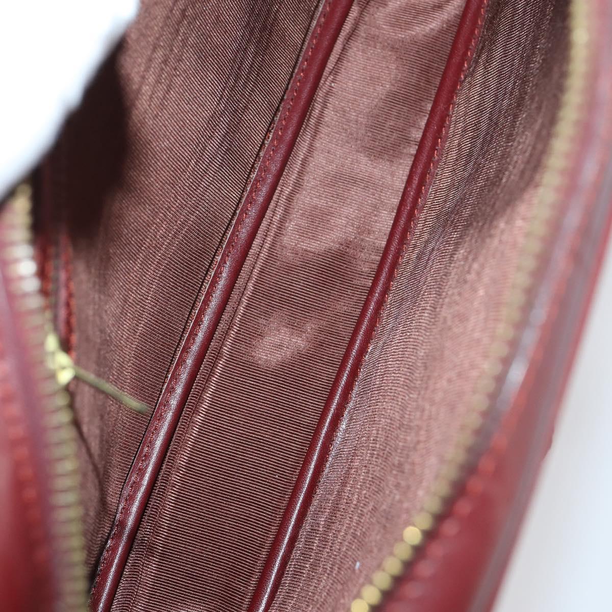 CARTIER Must Line Shoulder Bag Leather 2Set Bordeaux Auth bs30274