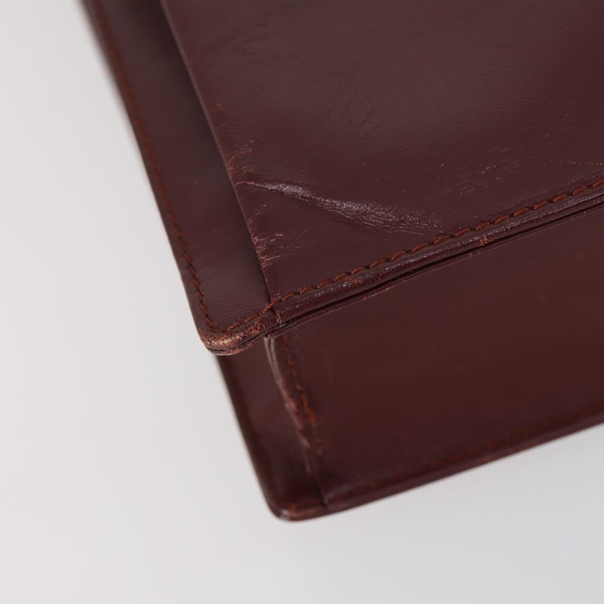 CARTIER Must Line Shoulder Bag Leather 2Set Bordeaux Auth bs30274