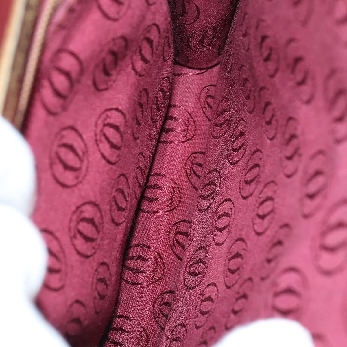 CARTIER Must Line Shoulder Bag Leather 2Set Bordeaux Auth bs30274