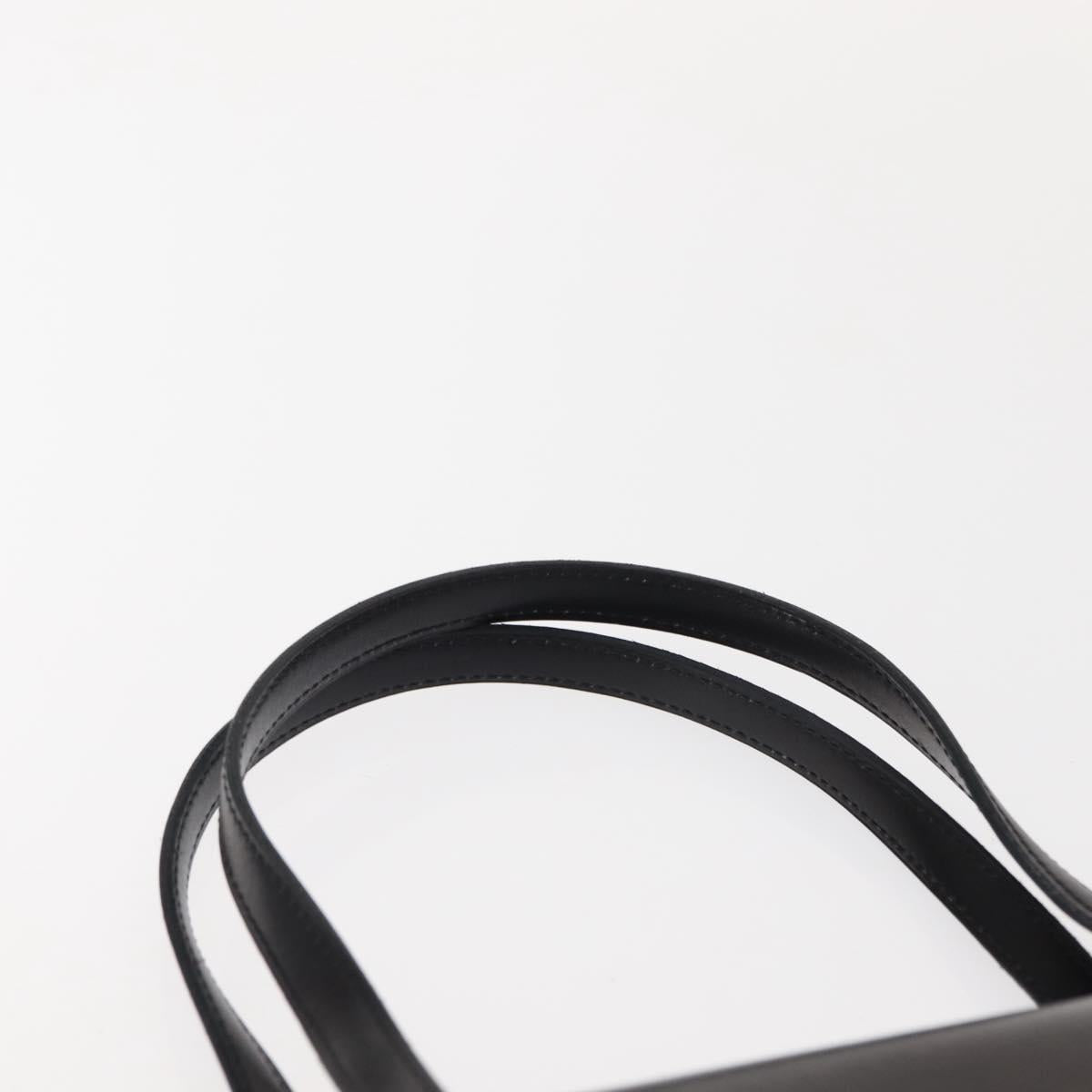 Christian Dior Hand Bag Leather Black Gold Auth bs30277