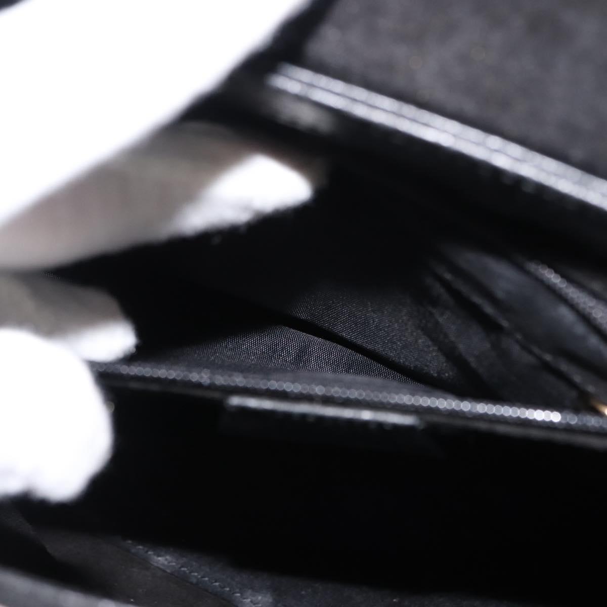 GUCCI Bamboo Hand Bag Leather Black Gold Auth bs30278