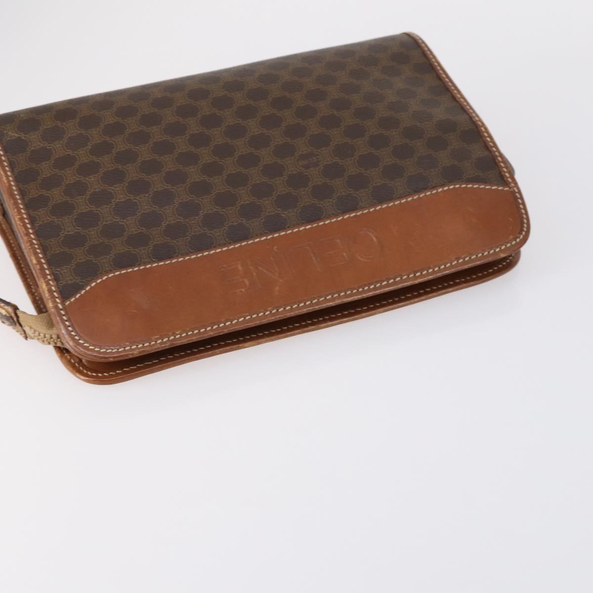 CELINE Shoulder Bag PVC Leather 5Set Black Brown Auth bs30279