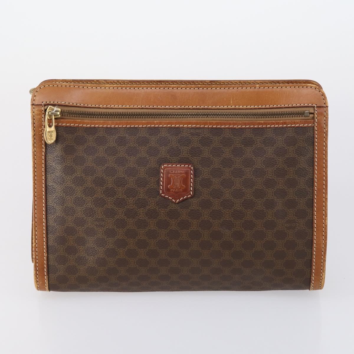 CELINE Shoulder Bag PVC Leather 5Set Black Brown Auth bs30279