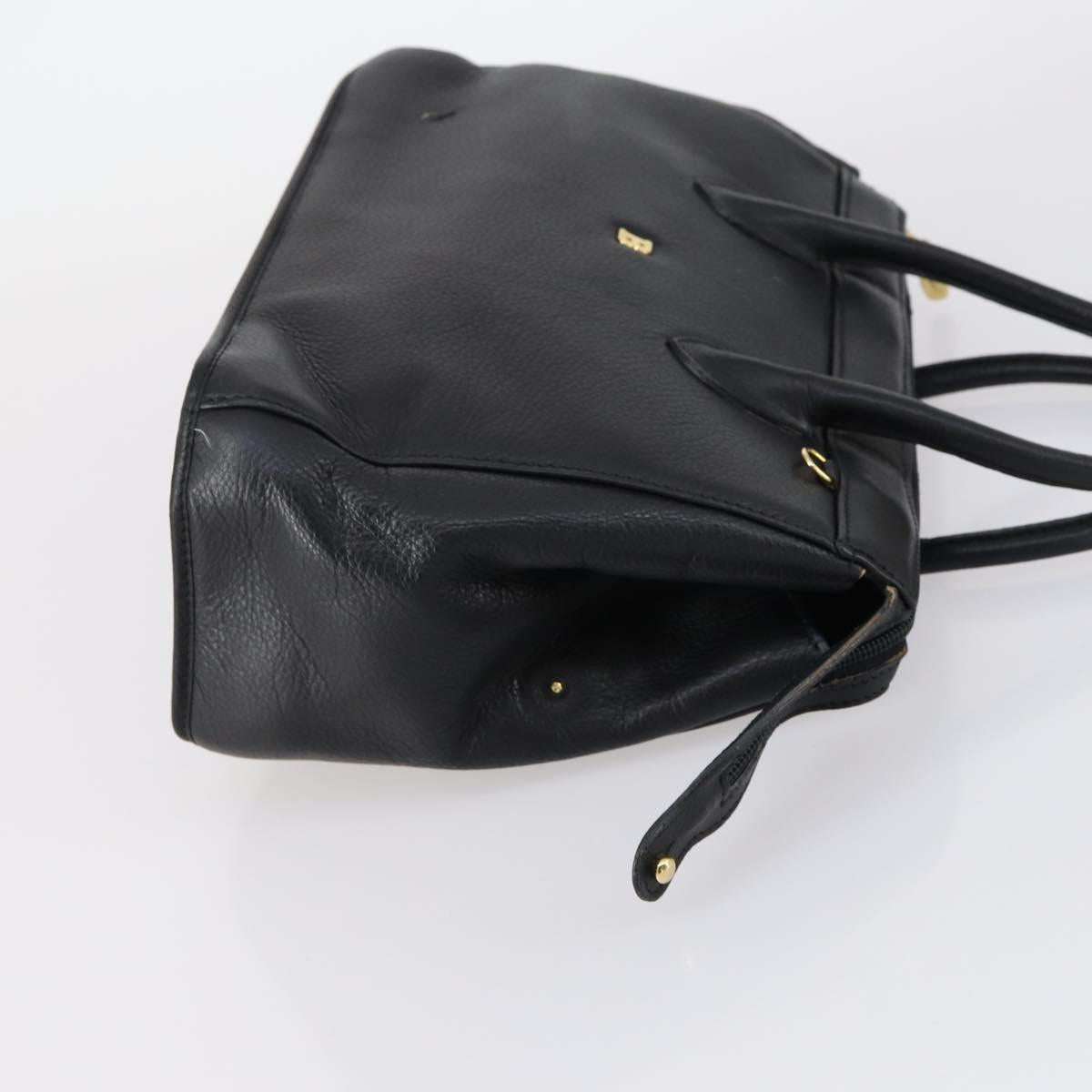 BALLY Hand Bag Leather 3Set Black Ivory Auth bs30280