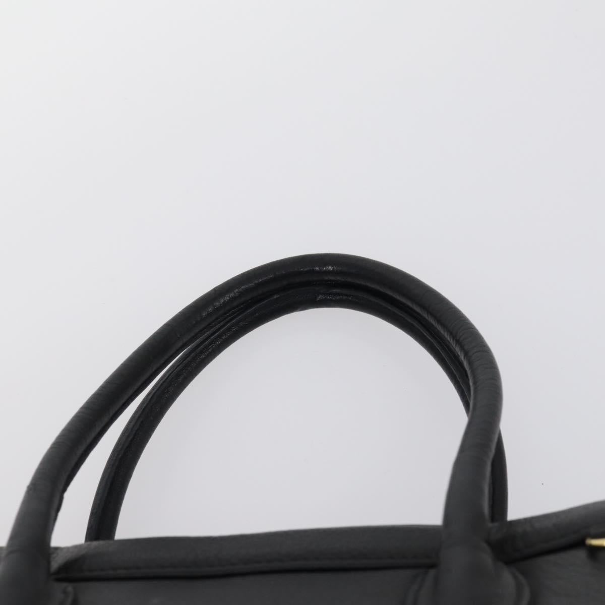 BALLY Hand Bag Leather 3Set Black Ivory Auth bs30280