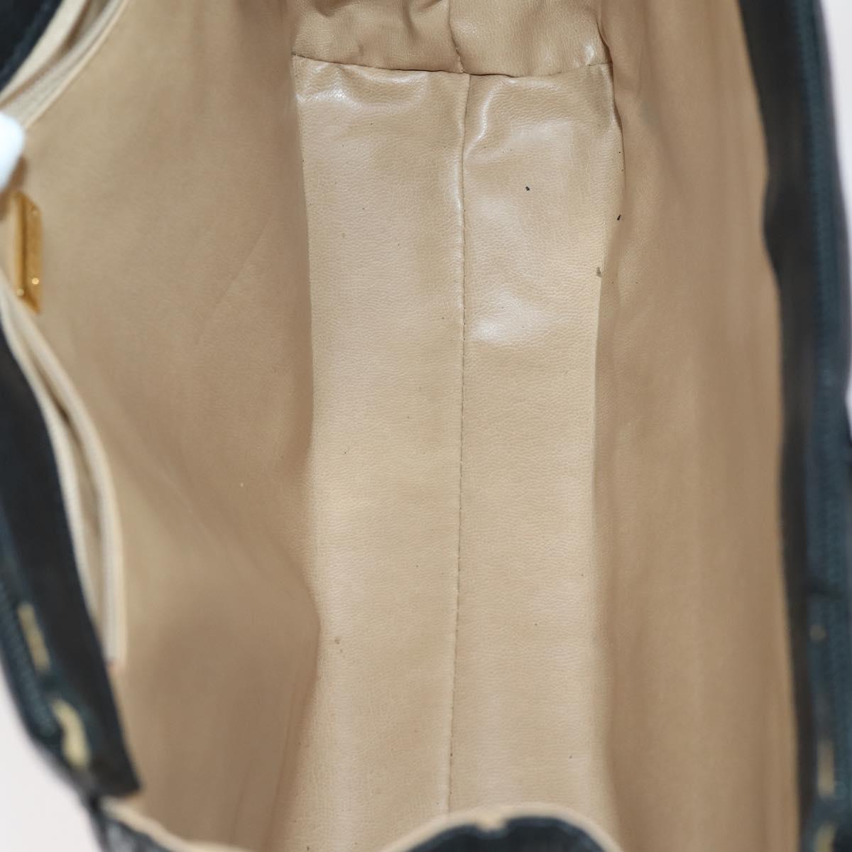 BALLY Hand Bag Leather 3Set Black Ivory Auth bs30280