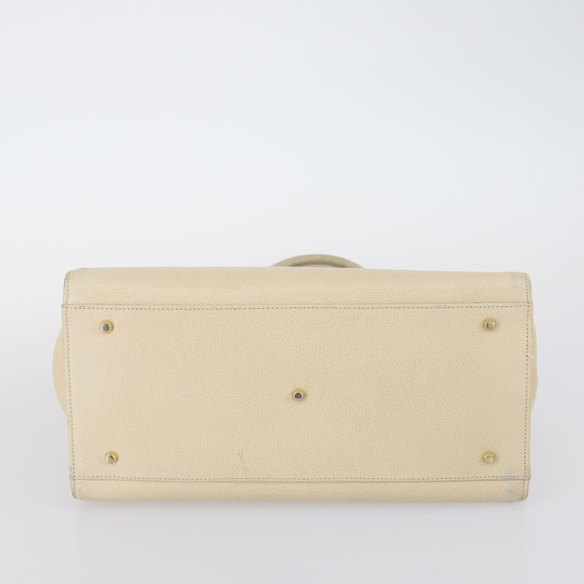 BALLY Hand Bag Leather 3Set Black Ivory Auth bs30280