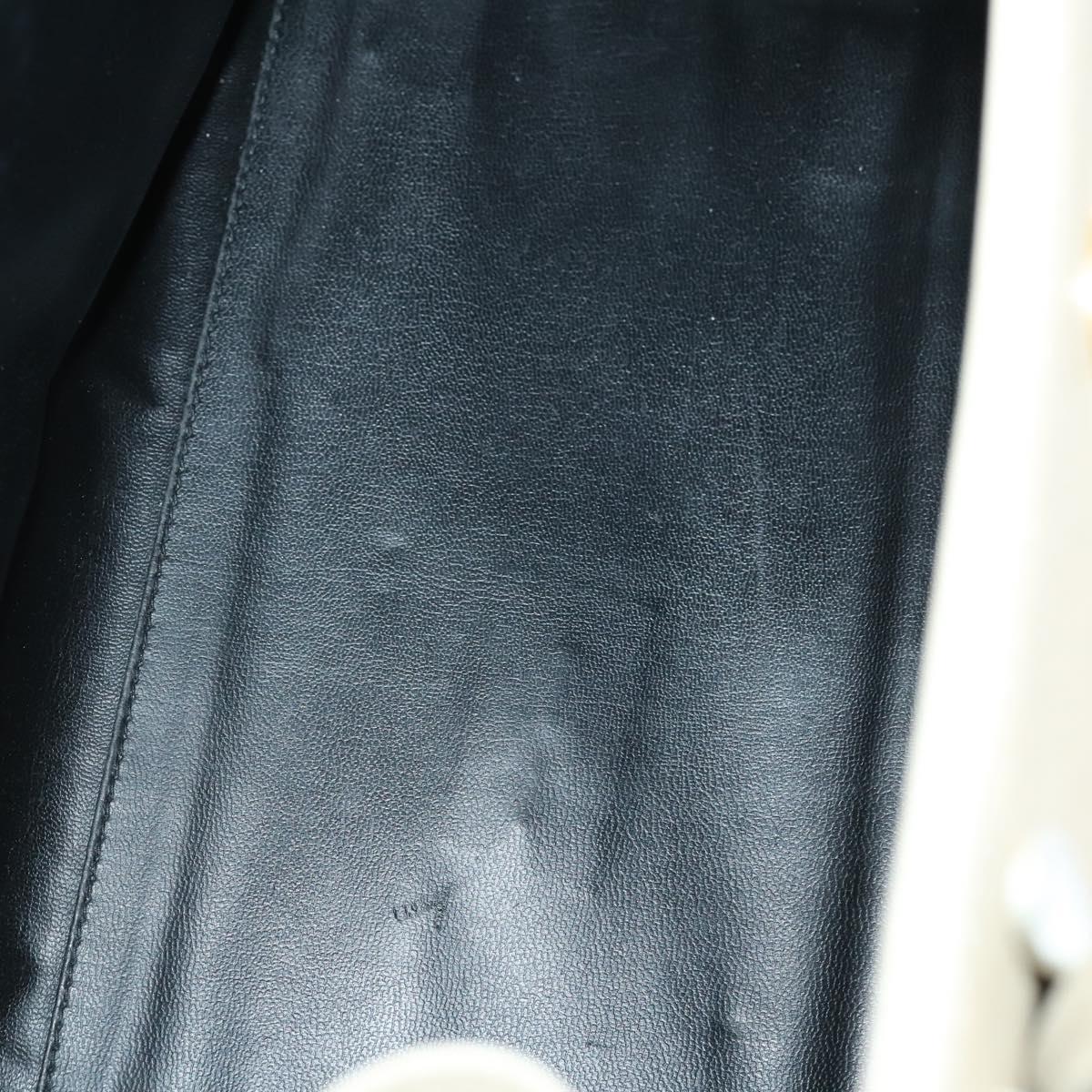 BALLY Hand Bag Leather 3Set Black Ivory Auth bs30280