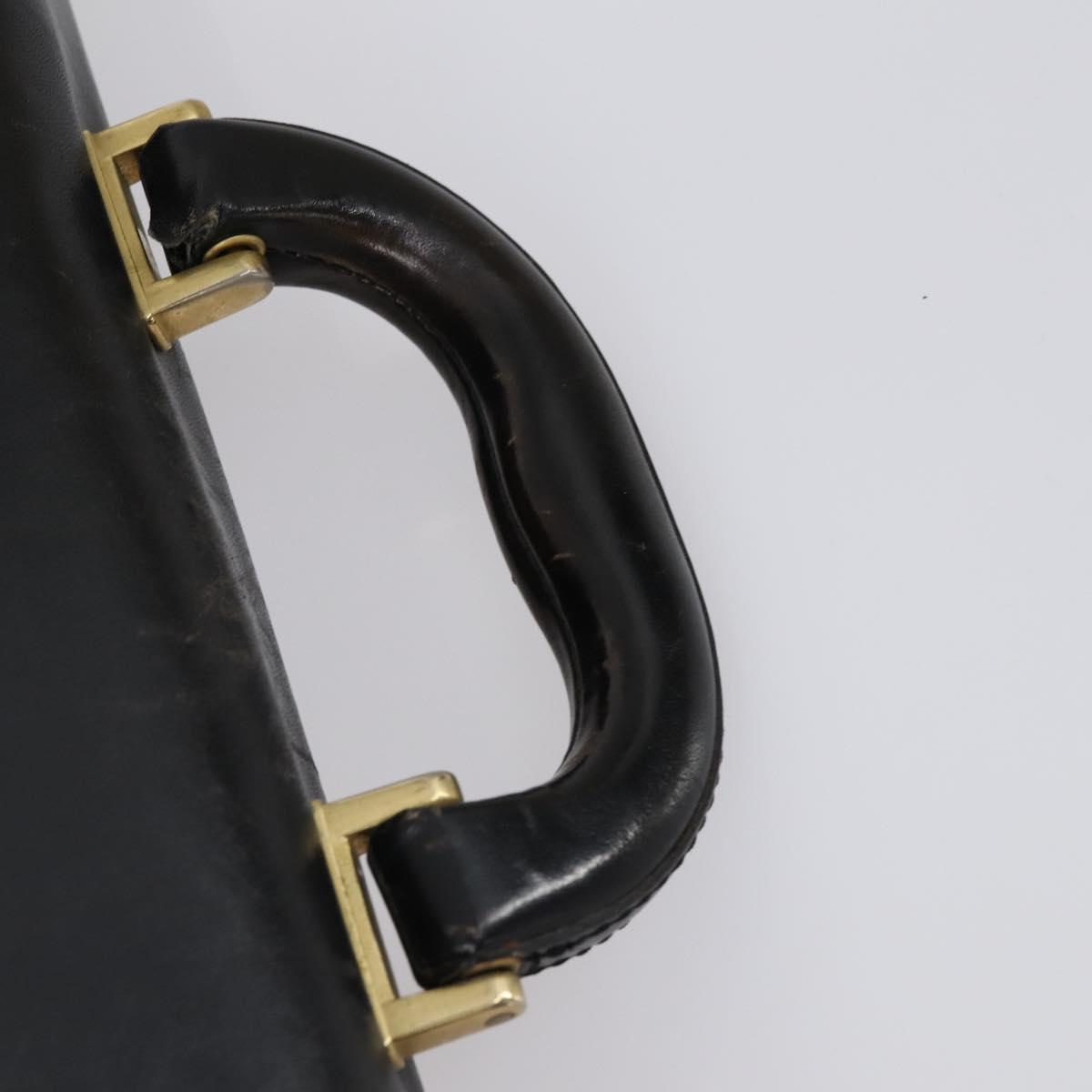 BALLY Hand Bag Leather 3Set Black Ivory Auth bs30280