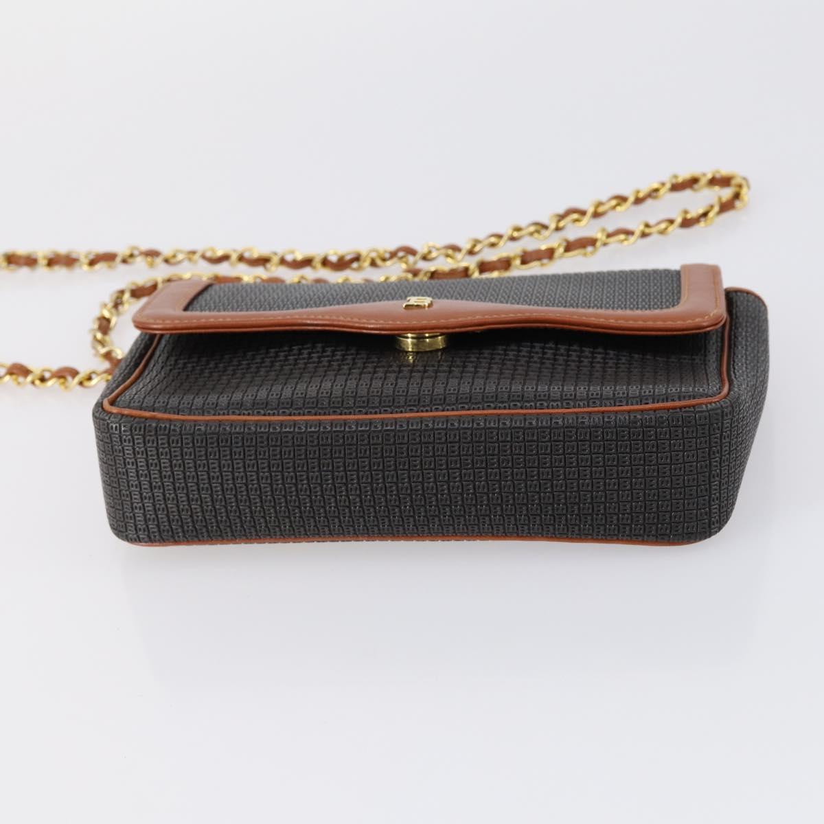 BALLY Shoulder Bag Leather Nylon PVC 4Set Black Brown Auth bs30281