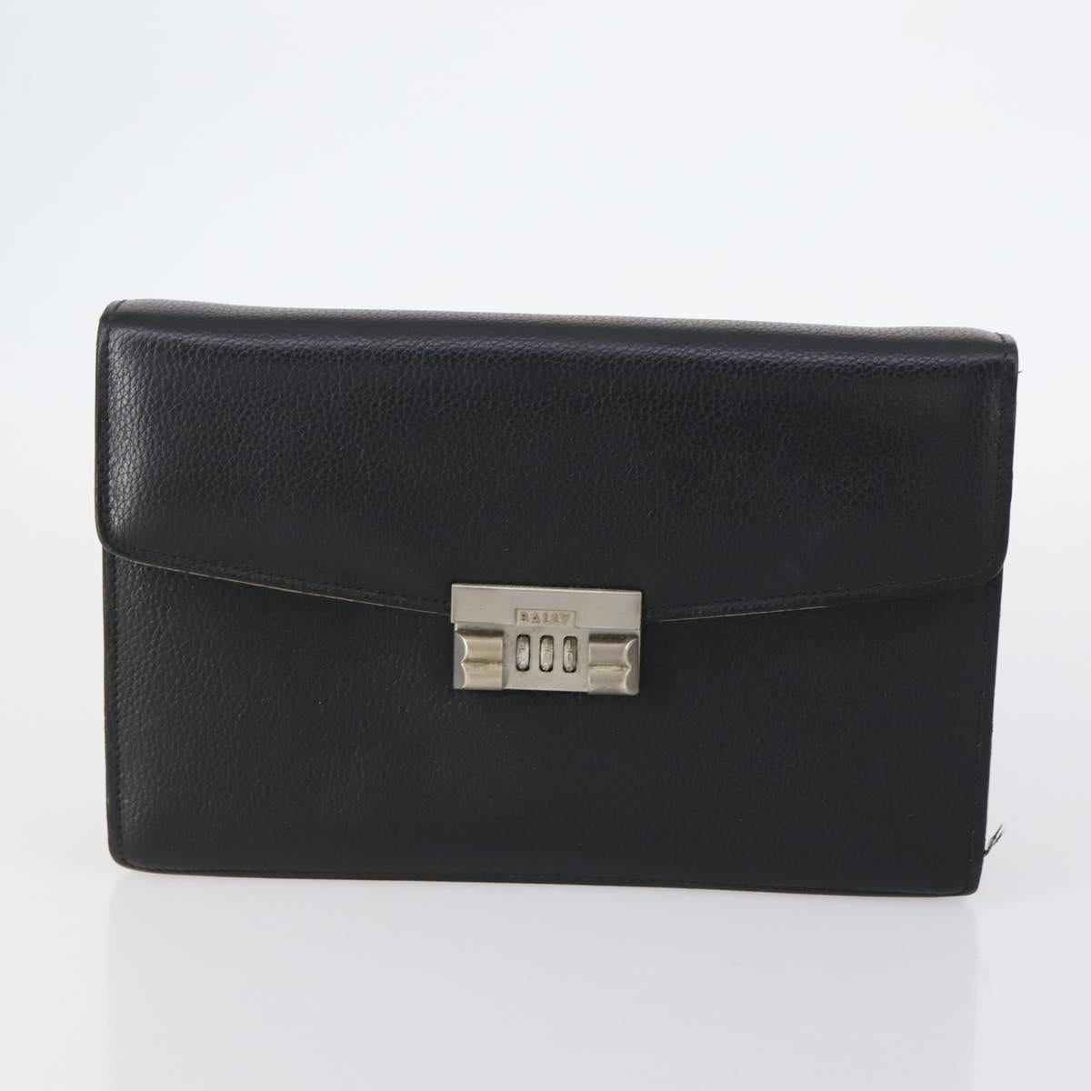 BALLY Shoulder Bag Leather Nylon PVC 4Set Black Brown Auth bs30281